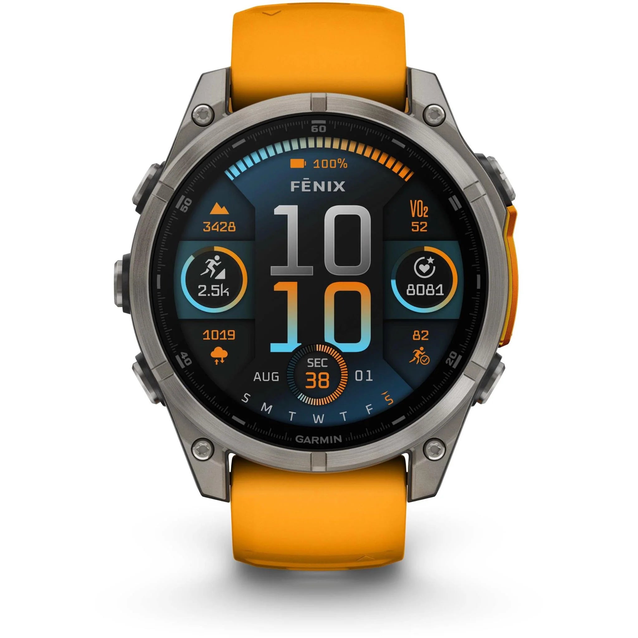 Garmin fenix® 8 51mm AMOLED Sapphire Edition Titanium with Spark Orange and Graphite Band