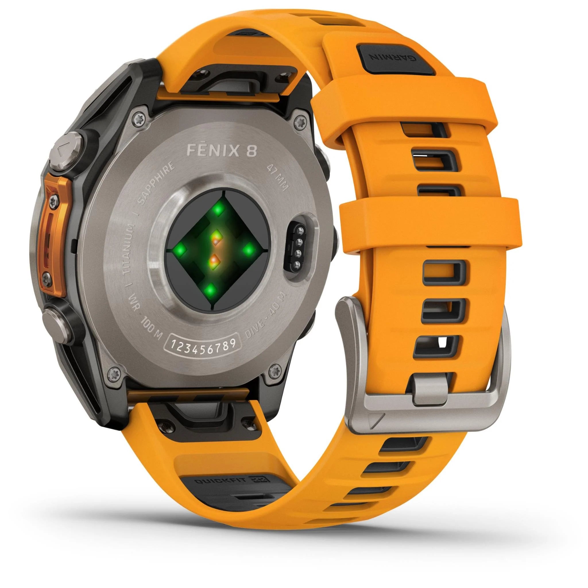 Garmin fenix® 8 51mm AMOLED Sapphire Edition Titanium with Spark Orange and Graphite Band